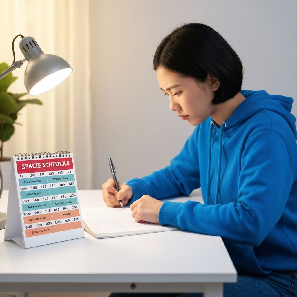 Visual representation of spaced repetition intervals over time